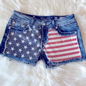 MISS ME patriotic sequins shorts